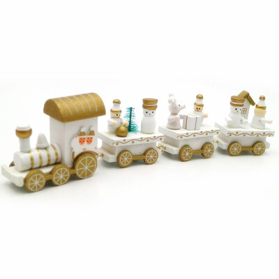 

Happy Christmas Wooden Train Toys Kids Children Playset Gift Home Ornament Decor