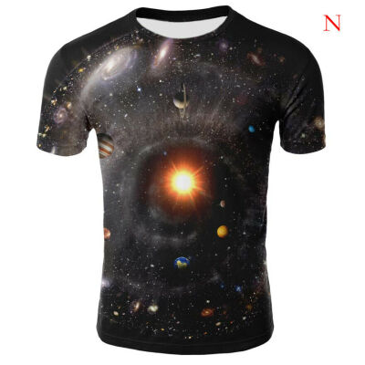 

Fashion Galaxy Space 3D Print T-shirt Men Short Sleeve Tee Tops Blouse Hot