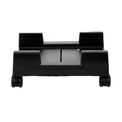 

Mobile Desktop Computer Floor Stand Rolling Wheels Adjustable Width PC Tower Holder Black