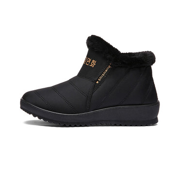 

New Women Winter Boots Solid Color Snow Boots Plush Inside Antiskid Bottom Keep Warm Waterproof Shoes Cotton Shoes
