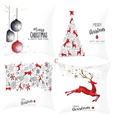 

Siaonvr Christmas Elk Santa Claus Pillow Case Sofa Car Throw Cushion Covers Home Decor