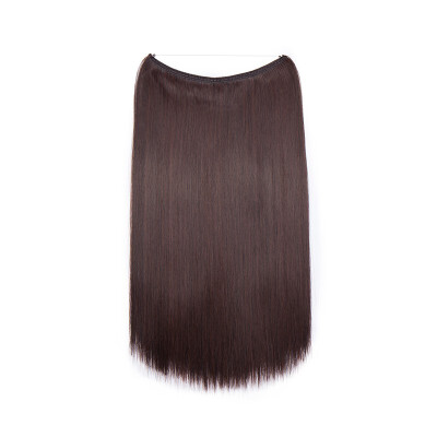 

Invisible Wire No Clips in Hair Extensions Secret Fish Line Hairpieces Silky Straight real natural Synthetic