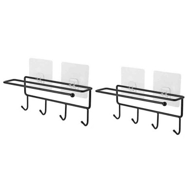 

Toponeto Hanging Drill-free Kitchenware Rack Hooks Iron Storage Holder High Quality 2PC