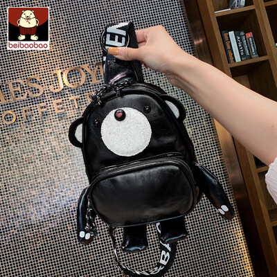 

Ins new small bag 2019 new cute cartoon bear chest bag Joker girl small bag tide
