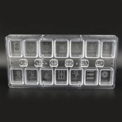 

Greensen Non-stick Transparent Chocolate Mold DIY Candy Mold 14 Mahjong-Shaped Cavities Baking Mold Pudding Mold