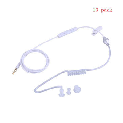 

10 Pcspack White Single Stereo Earphone Air Tube 35mm Anti-radiation Headsets Radiation Proof Earpiece with Mic