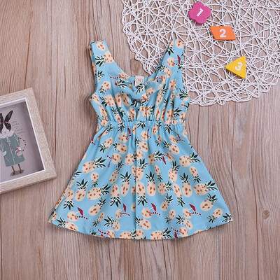 

Toddler Kids Baby Girls Clothes Pineapple Print Sleeveless Party Princess Dress