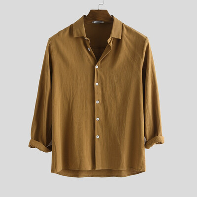 

Tailored Mens Casual Button Turn-Down Collar Slim Fit Long Sleeve Top Shirt Blouse