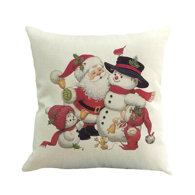 

Siaonvr Christmas Cotton Linen Sofa Car Home Waist Cushion Cover Throw Pillow Case