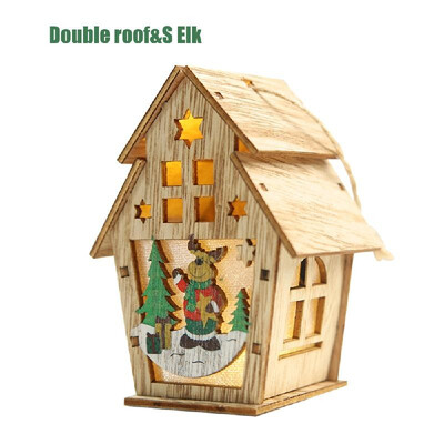 

Christmas Decoration DIY Luminous Cabin Snow House with Light