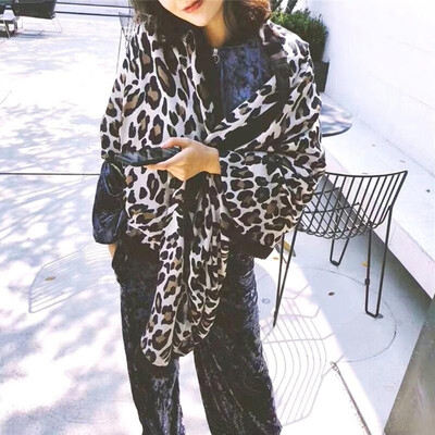 

Woman Scarf Cotton Linen Leopard Print Wide Large Oversized Long Cool Casual Spring Autumn Shawl