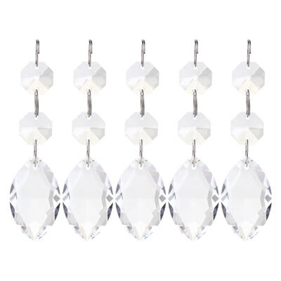 

5pcs Horse Eye Shape Crystal Pendant DIY Prisms Car Hanging Ornament Decor