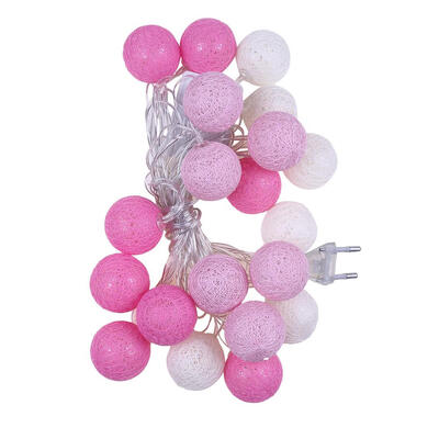 

20LED Cotton Ball Fairy String Lights Valentine Wedding Holiday Decor EU