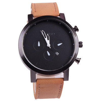 

Mens Simple Three-Piece Quartz Watch Mens Calendar Watch Scrub Belt Casual Watch