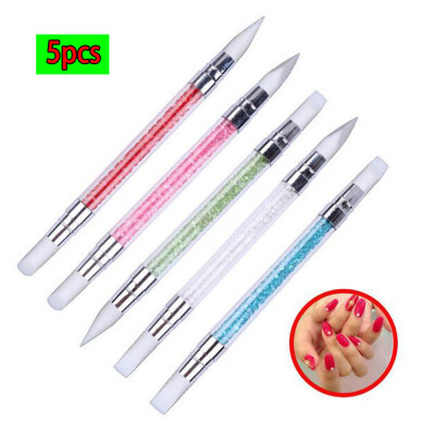 

〖Follure〗5PCS Nail Tool Double Head Silicone Pen Single With Drill Hollow Embossing Pen