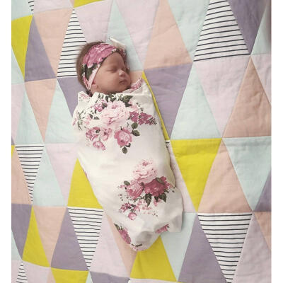 

Newborn Infant Baby Coming Home Floral Swaddle Wrap Swaddling Sleeping Comfort Blanket