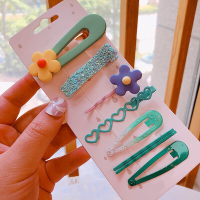 

Child Girl Hair Clip Sweet Cute Flower Practical Hairpin Combination