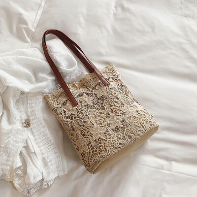 

Tailored Fashion Lady Literary Lace Hollow Versatile Handbag Shoulder Bag Clutch