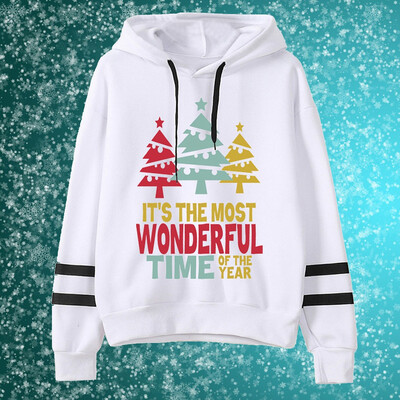 

Tailored Fashion Women Casual Christmas Loose Long Sleeve Striped Print Sweatshirt Tops