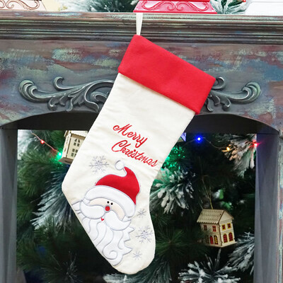 

Toponeto Happy New Year Christmas Stocking Sock Candy Gift Bag Xmas Tree Hanging Ornament