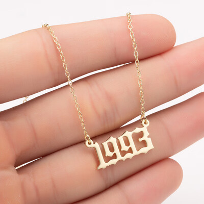 

Sale Custom Jewelry Special Date Year Number Necklace for Women from 1980 to 2002 Personalized Collares Necklaces