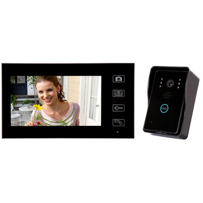 

24GHz 7" TFT Wireless Video Door Phone Hands Free Visual Intercom Doorbell IR Night Vision Photo Taking Touch Key 2 Monitors Rain