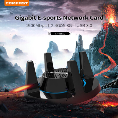 

〖Follure〗COMFAST CF-958AC Gigabit E-Sports Network Card 1900Mbps USB 30 WiFi 24G