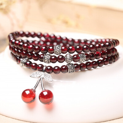 

Red garnet bracelet female models multi-circle crystal bracelet jewelry