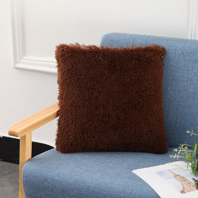 

Fluffy Plush Pillow Cover Square Decorative Throw Pillow Cover Soft Cushion Cover Pillowcases Without Core for Livingroom Couch So