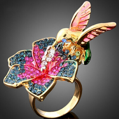 

Europe Fashion States Casual United Flower Womens Jewelry Colored Ring The Bird Selling Excellent Jewelry Stylish Colorful