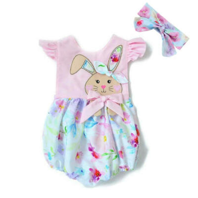 

Floral Newborn Baby Girls Sleeveless Bunny Ears Romper Jumpsuit Outfits Clothes