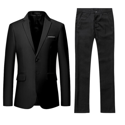 

Cloudstyle Mens Business Two Button Single Suit Tops Pants 11640