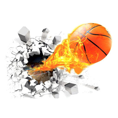 

Creative 3D Basketball Wall Sticker Removable Decals Home Decor Oranments