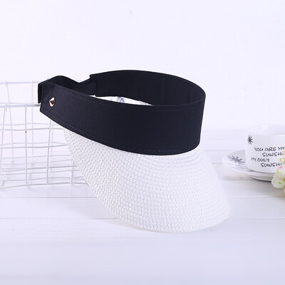 

Summer sunshade sunscreen foldable empty top duck tongue hat fashion out of rivet straw hat hoop wholesale