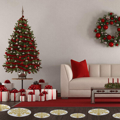 

〖Follure〗Christmas Snowflake Sticker Self-adhesive Round Holiday Decoration Floor Sticker