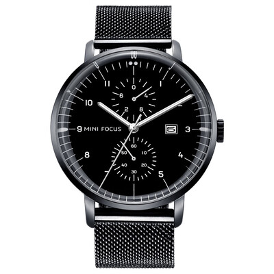 

BOFUTE Male Watches Business Watch Japanese Movement Calendar Luminous Waterproof Genuine Leather Metal Strap 0052G