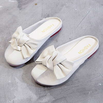 

Baotou Low-heeled Flat-soled Sandals Fairy Style Korean version Half Slippers for Women Wearing Fashion