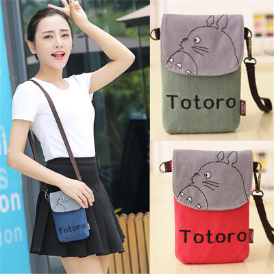 

Shoulder Bag Totoro Canvas Cute Coin Purse Cell Phone Case Mobile Mini Crossbody