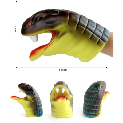 

Tailored Dinosaur Hand Puppets Role Play Realistic Dilophosaurus Rex Head Gloves Soft Toy