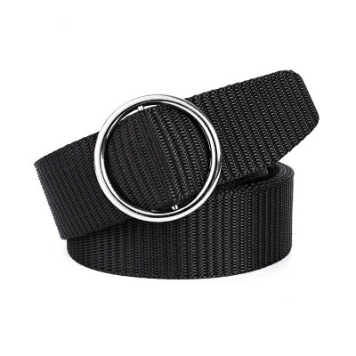 

Round buckle Unisex belt Solid Color Canvas Ring Buckle Women belt Fashion Student belt Wild Cowboy pants belt