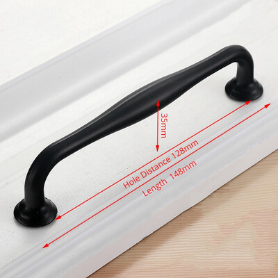 

JD cabinet drawer handle American black wardrobe door handle modern minimalist European cabinet sand black furniture handle