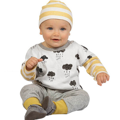 

Newborn Infant Baby Boys Girls Clouds Print Outfits Clothes TopsPants Set Suit