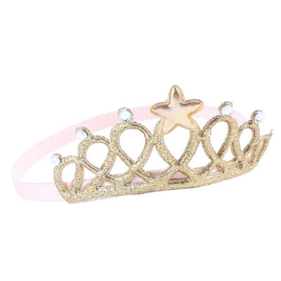 

Baby Star Crystal Crown Headband Soft Elastic Fiber Girl Hair Band Headwear