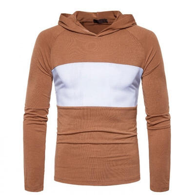 

Men Casual Splice Long Sleeve Hoodie Tops Jumper Hooded Sweatshirts Pullover