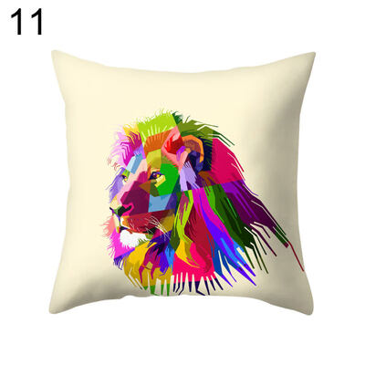 

Colorful Cat Lion Giraffe Owl Pillow Case Cushion Cover Sofa Bed Car Cafe Decor