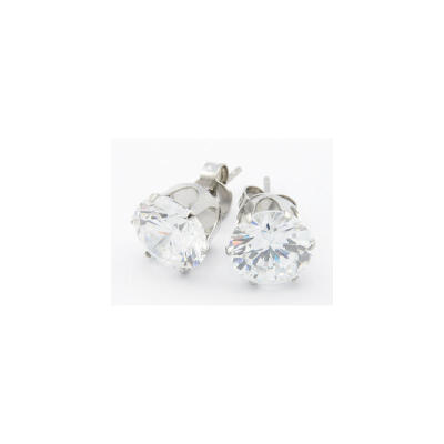 

Personalized Valentines Gifts for Him Cubic Zirconia Ear Studs with Stainless Steel Base Clear about 6mm wide 146mm long 07
