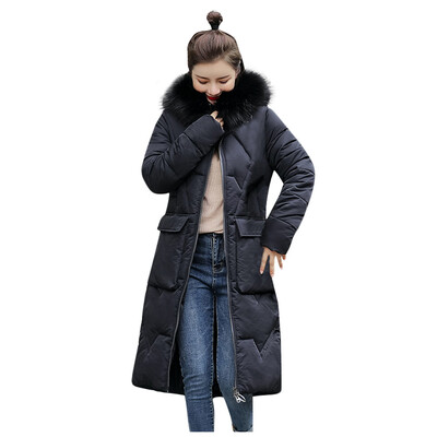 

Toponeto Women Winter Warm Hooded Thick Faux Fur Warm Slim Jacket Long Overcoat Coat
