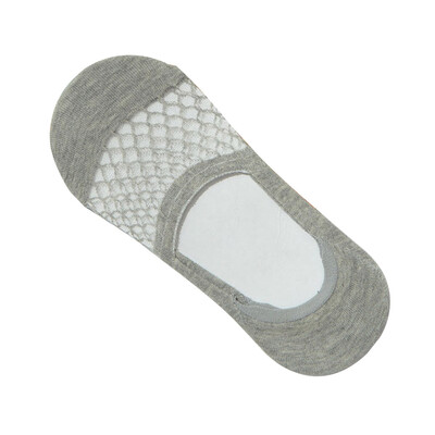 

New Fashion Boat Socks All Cotton Anti-skid Silicone Invisible Socks Women Summer Fresh Mesh Invisible Socks Usable