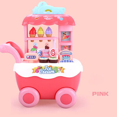 

Siaonvr Childrens Girls Color Ice Cream Cart Kitchen Toy Set Education DIY Toy Gift