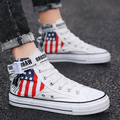 

Net red with the high-top canvas shoes male Korean version of the trend of youth shoes casual shoes wild shoes Gaobang tide shoes